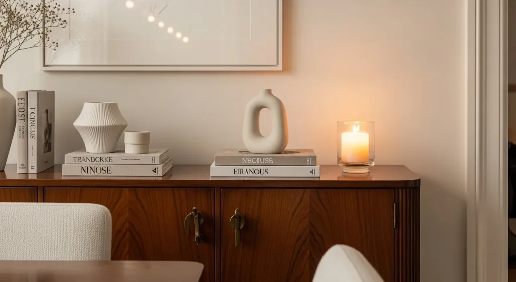 Cookbook Stack as Decor