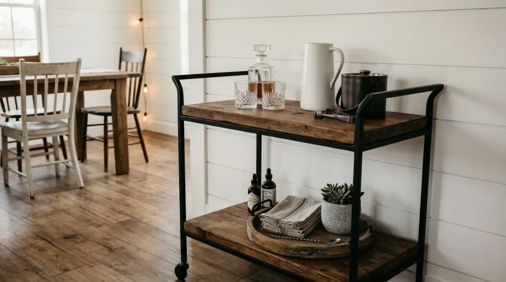 Iron and Wood Bar Cart