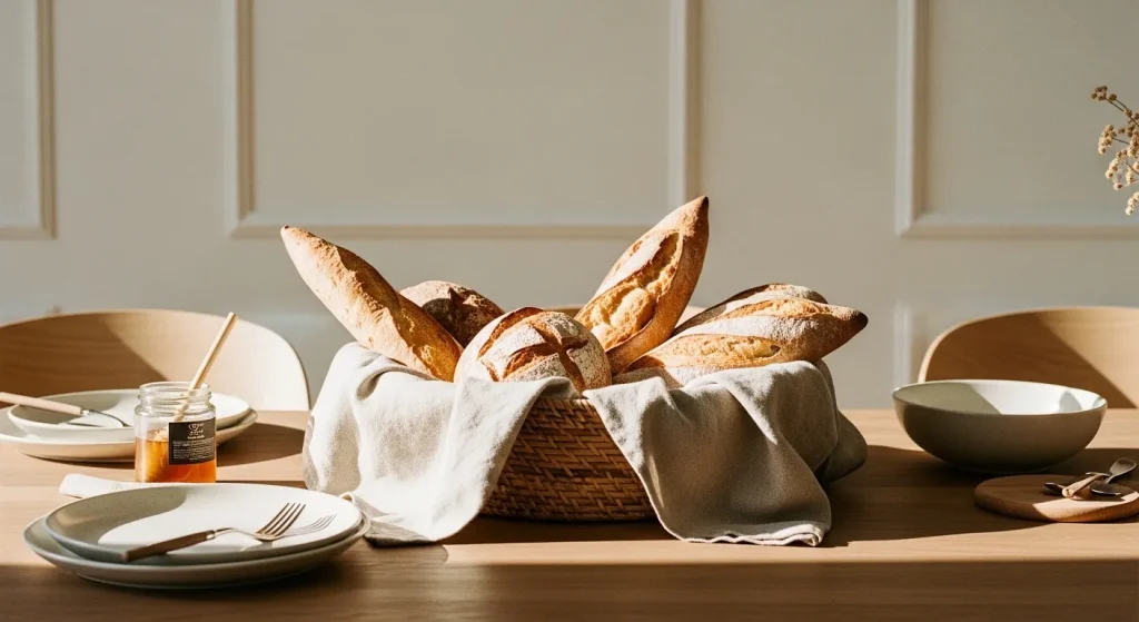 Wicker Bread Basket Display