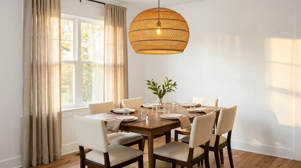 Woven Rattan Pendant Light