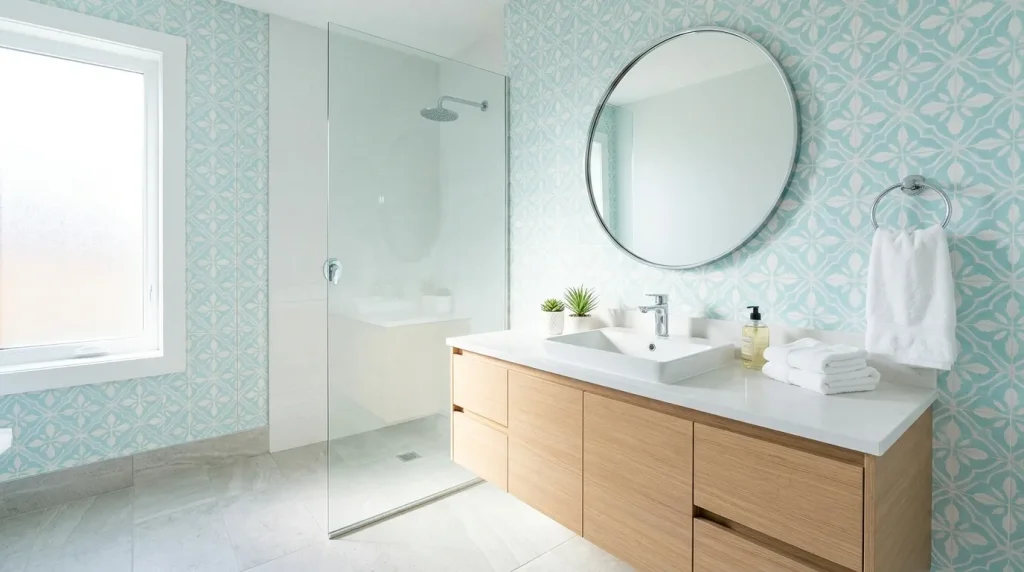 Aqua Tile Print