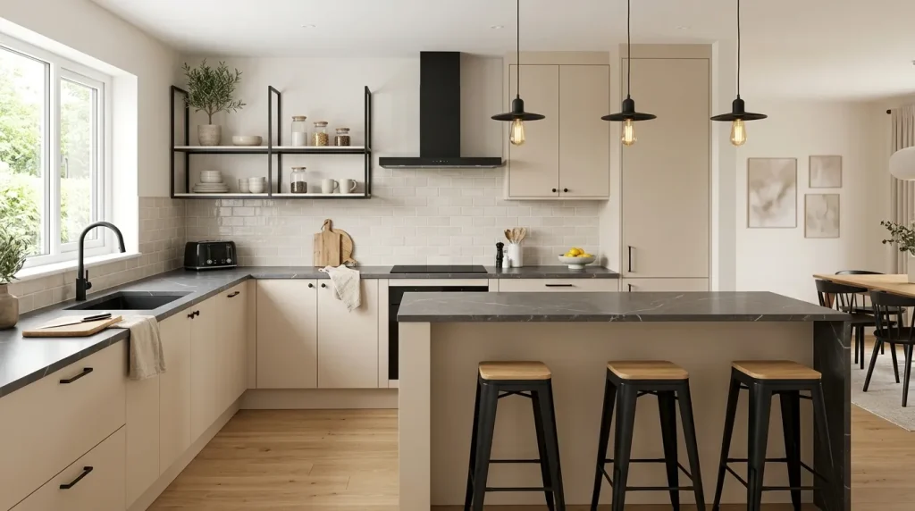 Beige & Black Accents