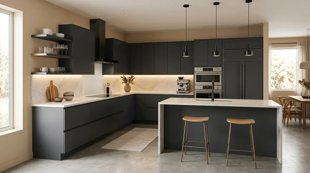 Charcoal & Warm Beige