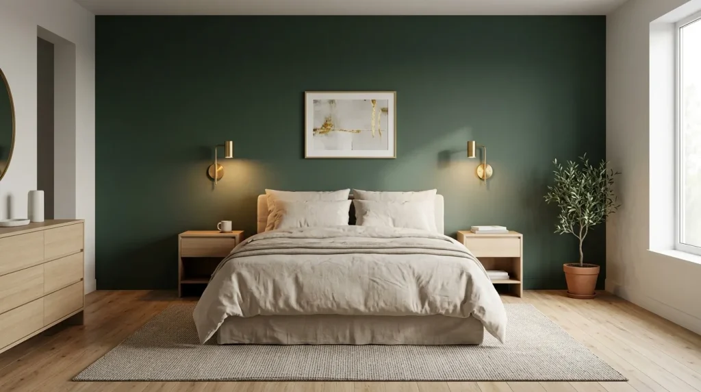 Deep Green Accent Wall