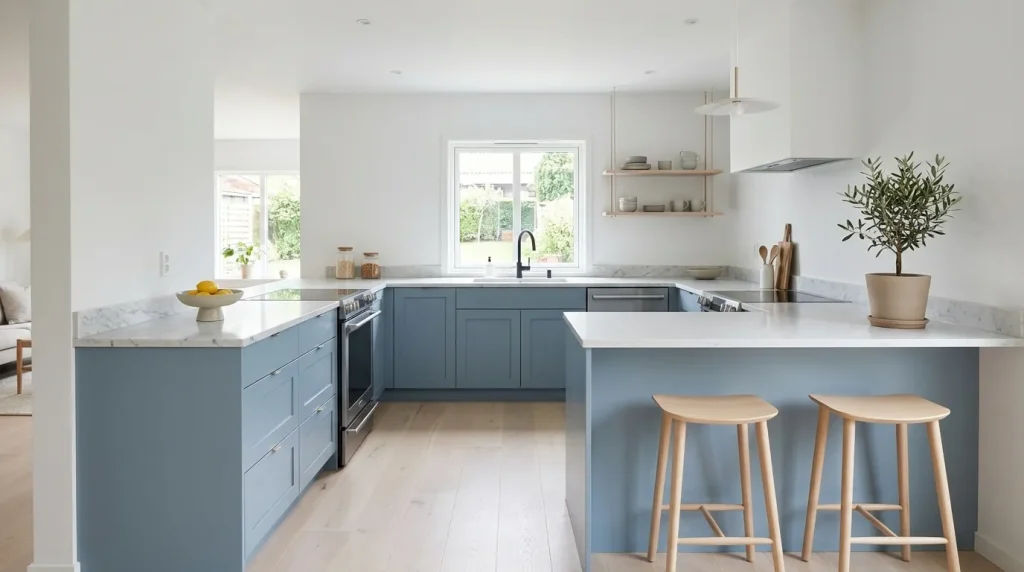 Dusty Blue & White