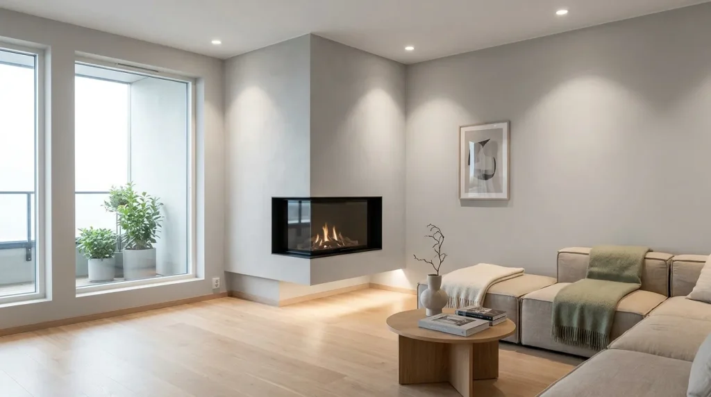 Floating Corner Hearth