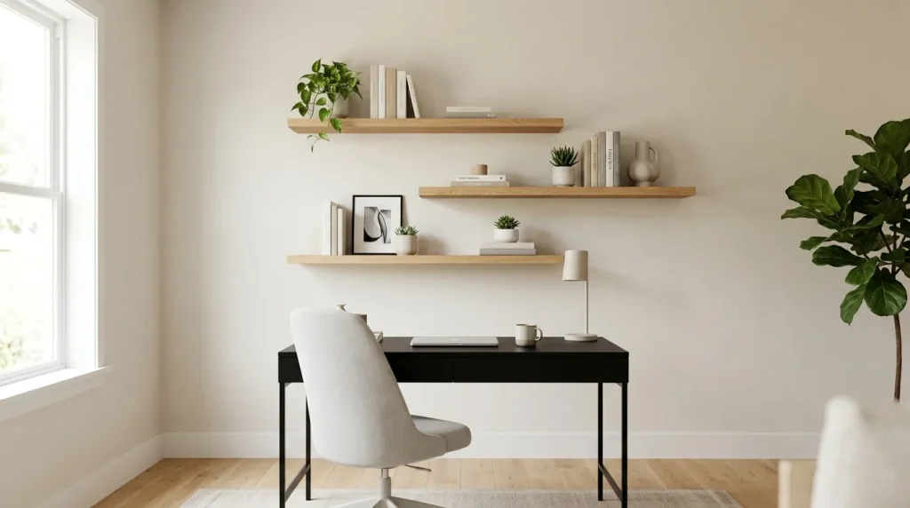 Floating Shelves Focus Wall