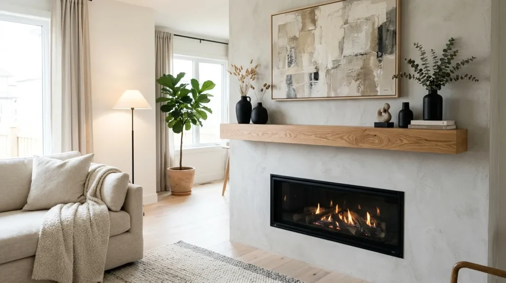 Floating Wood Mantel