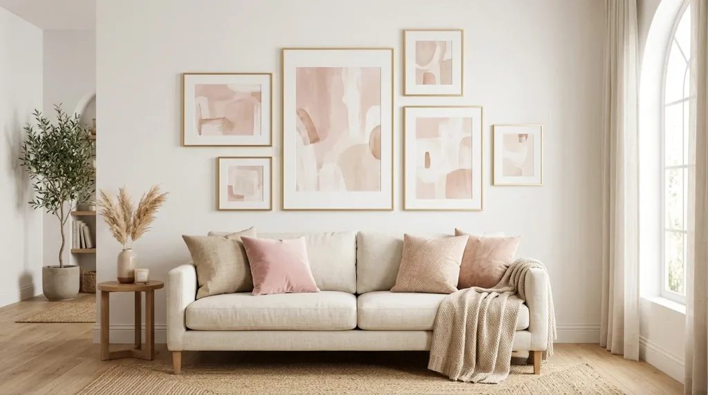 Gallery Wall in Soft Tones