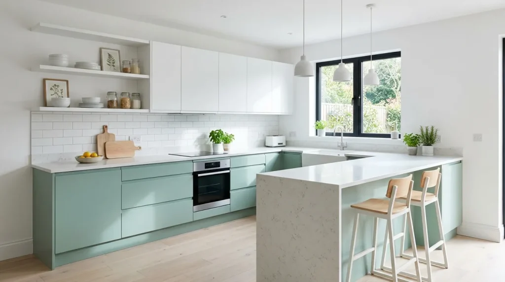 Muted Mint & White