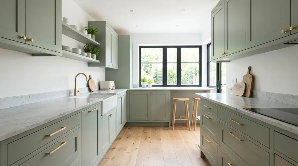 Sage Green & White