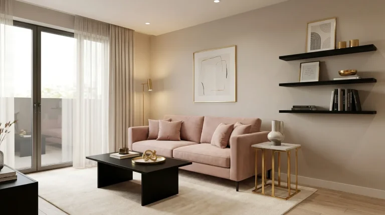 pink and black living room ideas