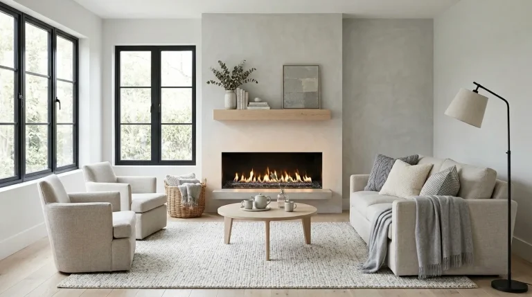 stone fireplace