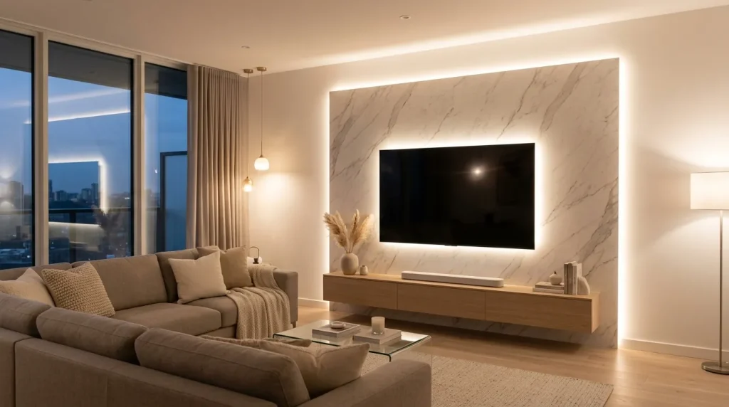 Backlit Marble Wall