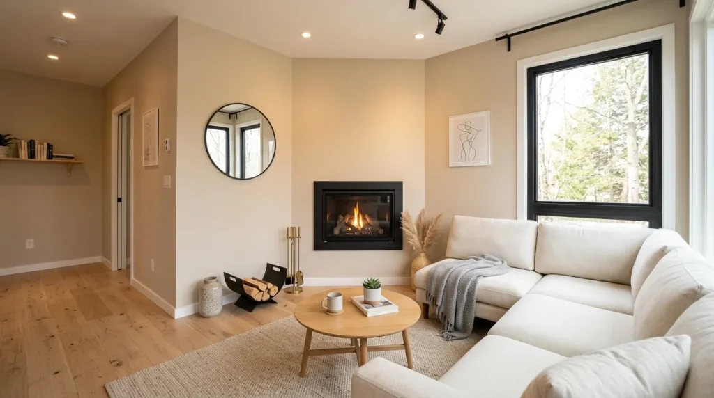Corner Fireplace Nook