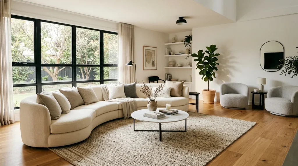 Curved Sofa Layout