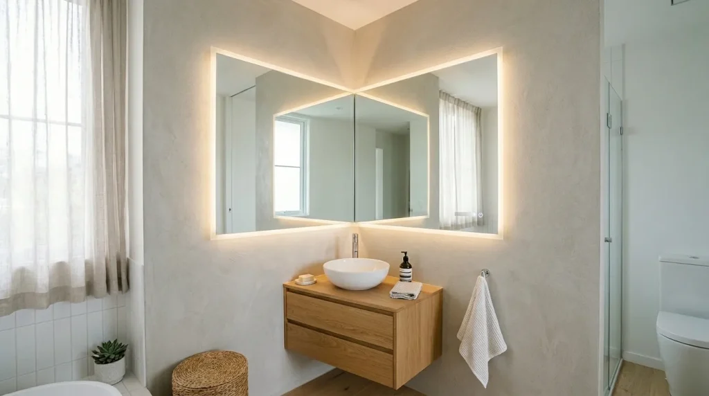 Floating Corner Mirror