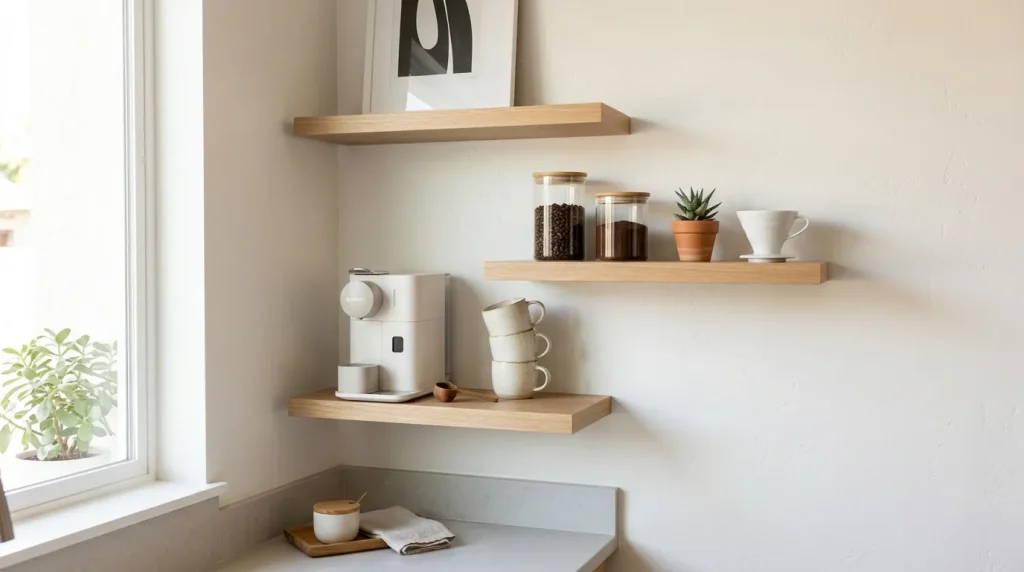 Floating Shelf Coffee Nook