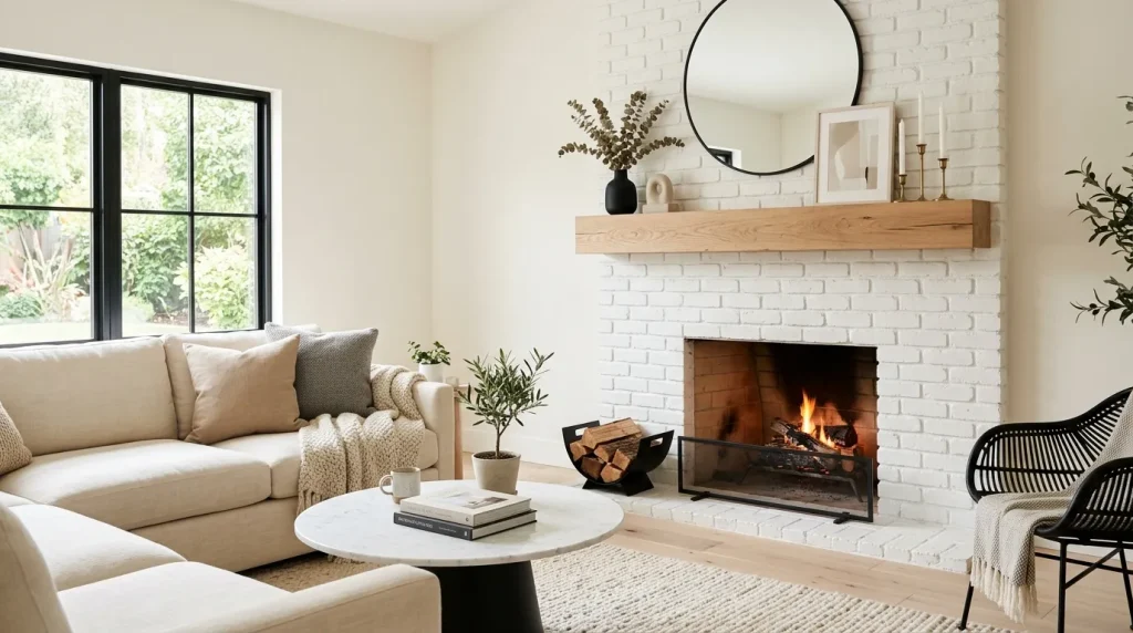 Floating Wood Mantel