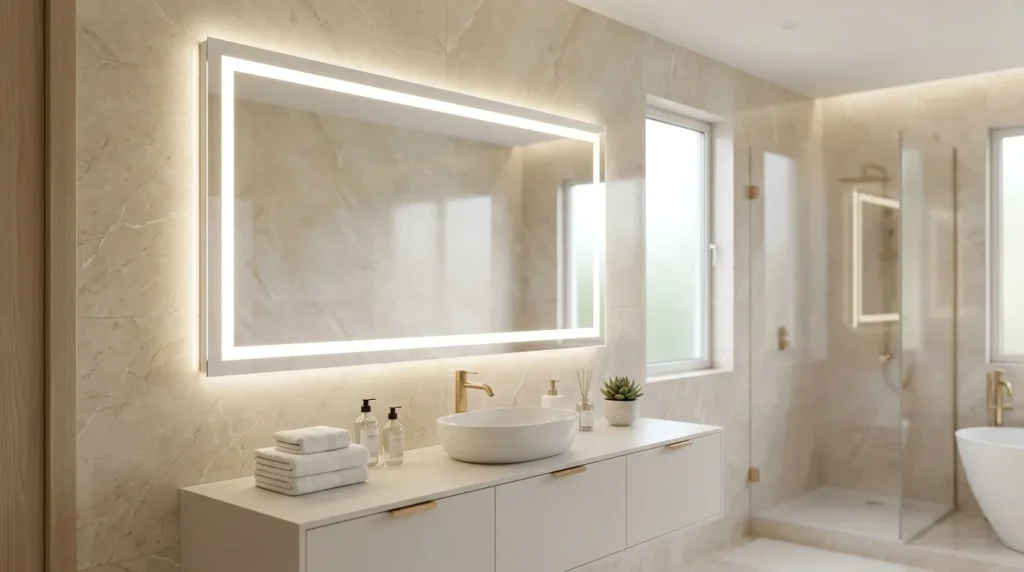 Frameless LED Glow Mirror