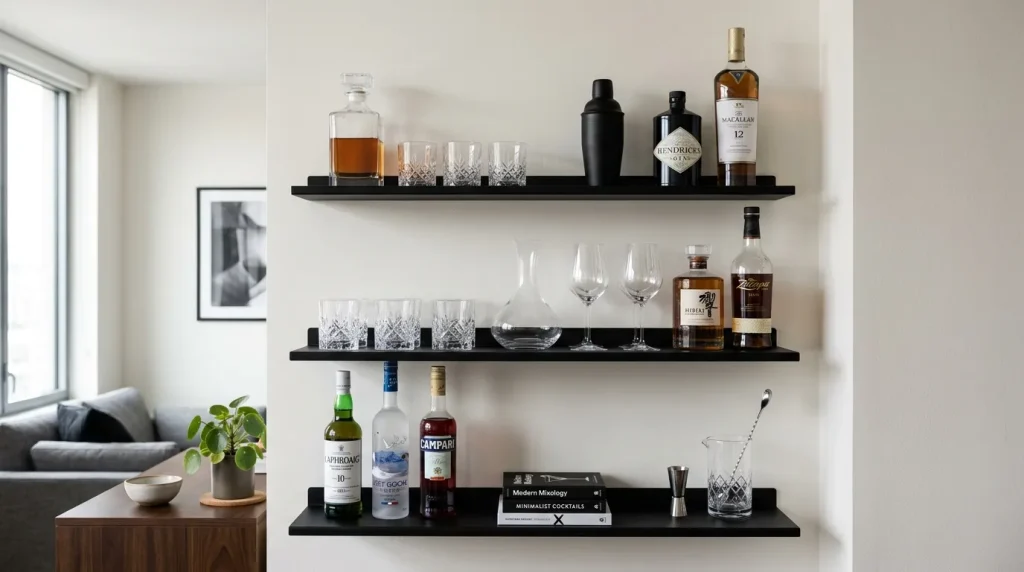 Minimal Black Shelves