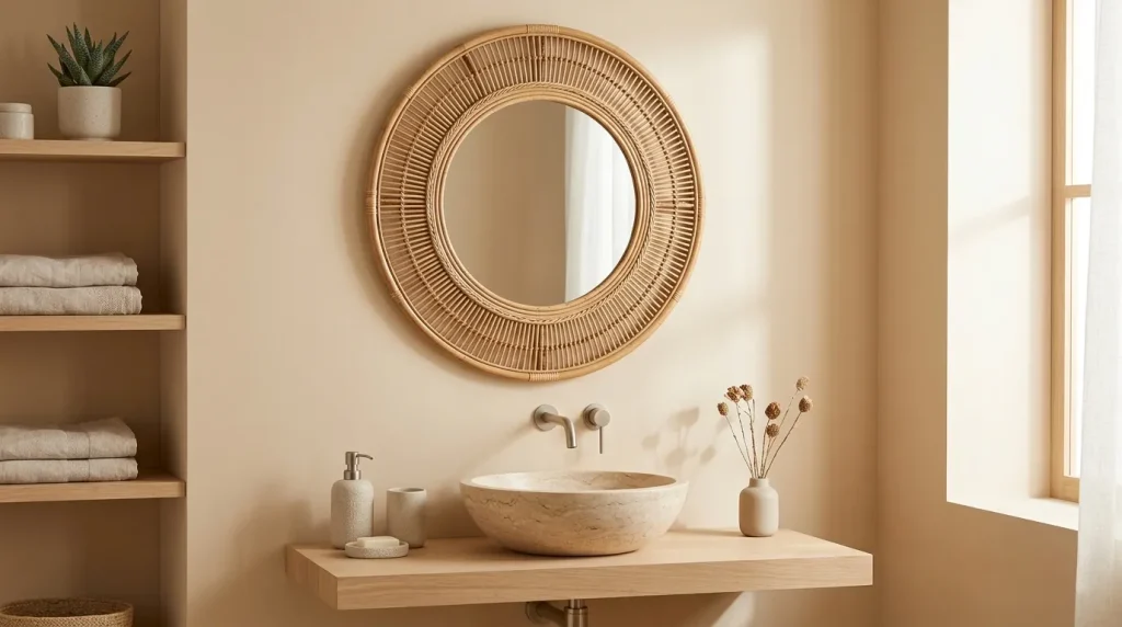 Rattan Accent Mirror