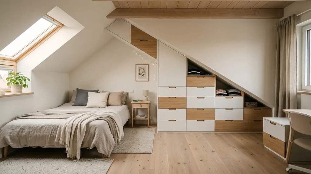 Slanted Wall Storage Drawers