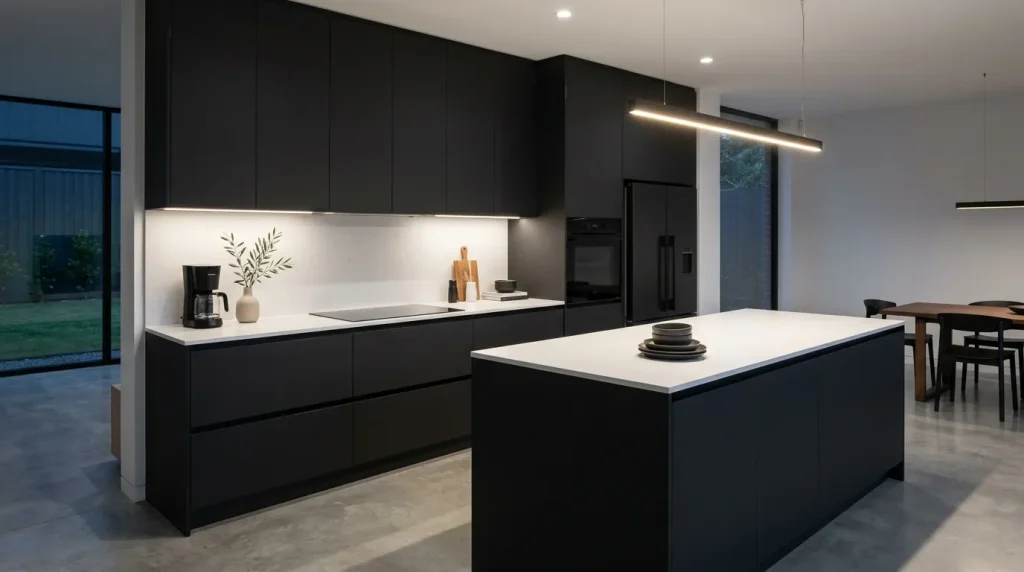 Sleek Handleless Cabinets