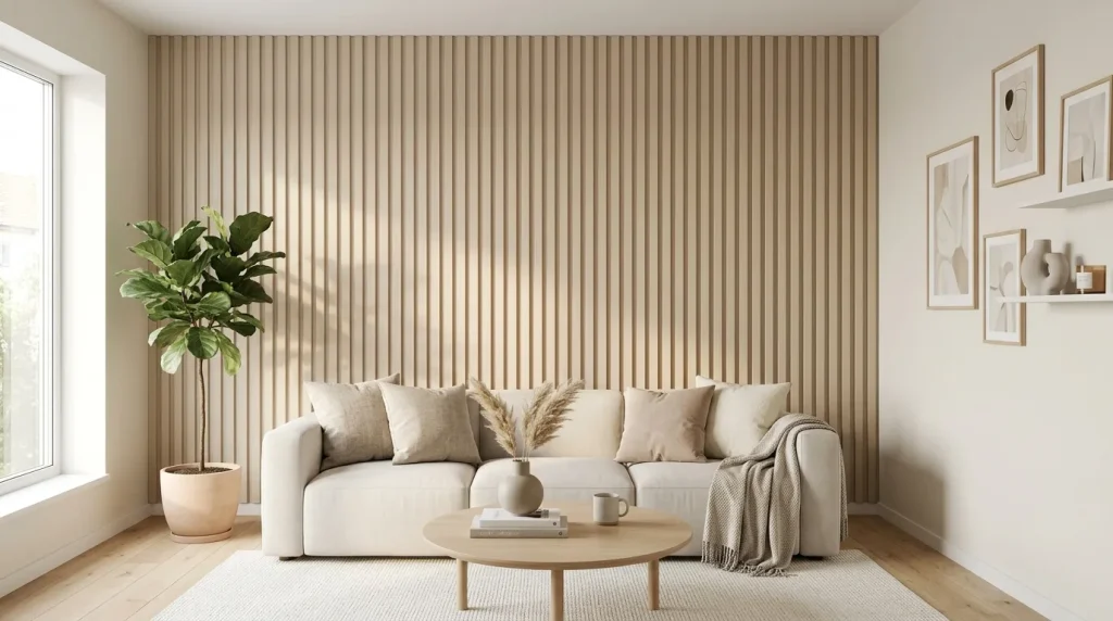 Soft Beige Slat Panels