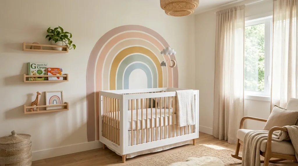 Soft Rainbow Crib Wall