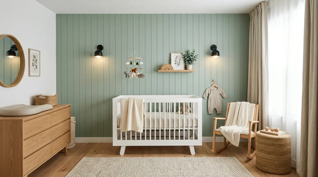 Soft Sage Paneling