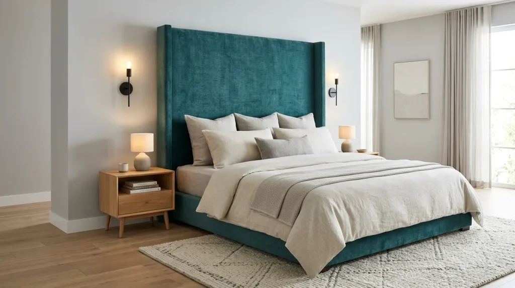 Teal Upholstered Headboard