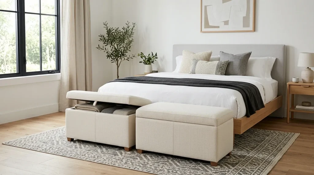 Storage Ottoman Pair