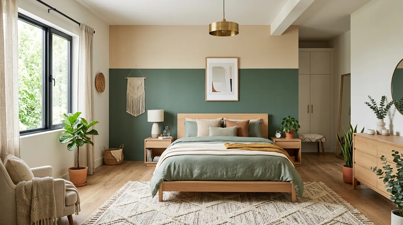 accent walls in bedroom Bold Color Block