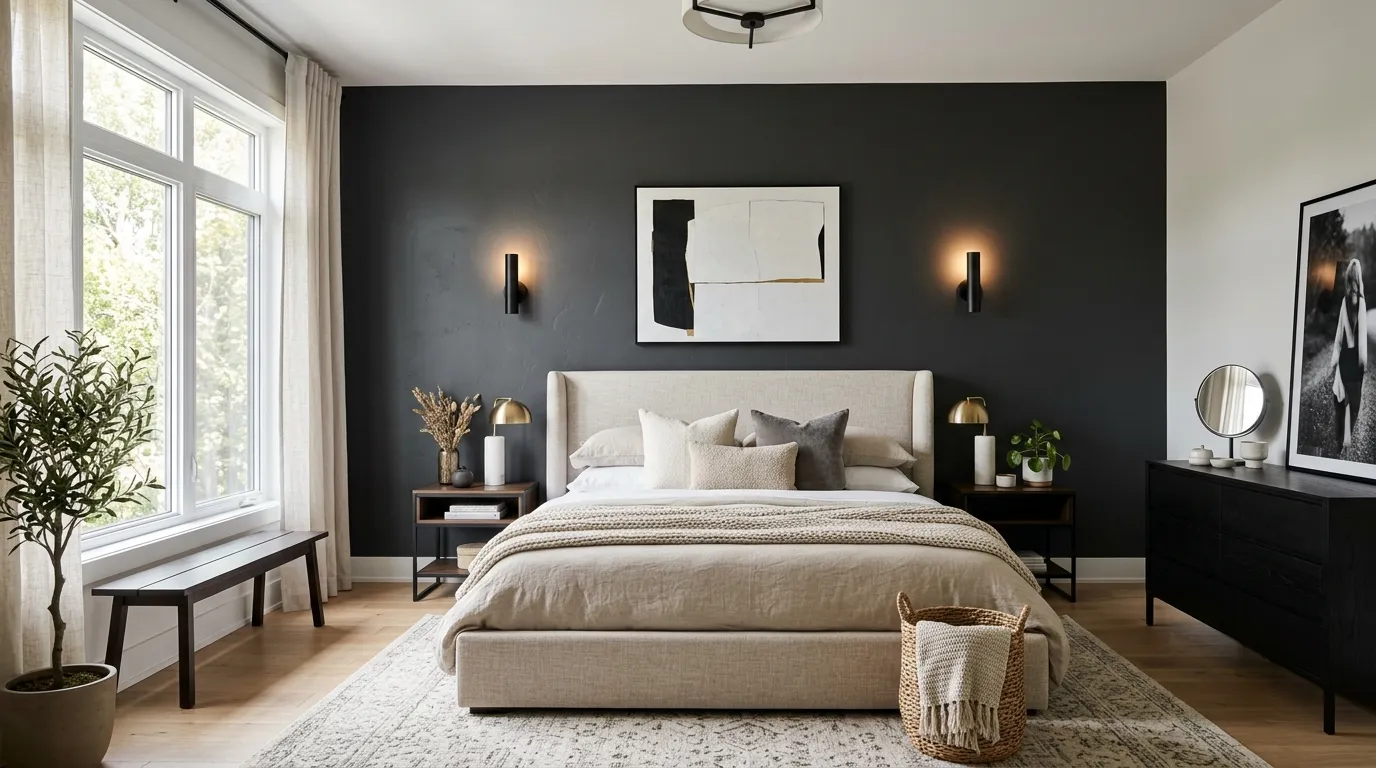 accent walls in bedroom Dark Contrast Wall