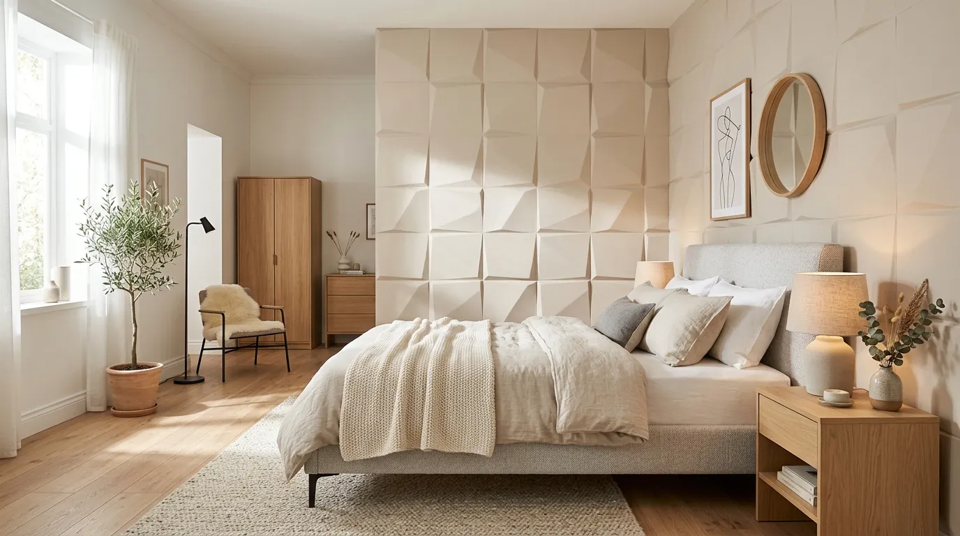 accent walls in bedroom Textured Panel Wall