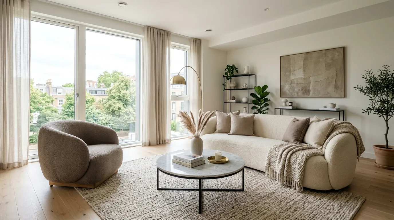apartment living room inspiration Curved Furniture