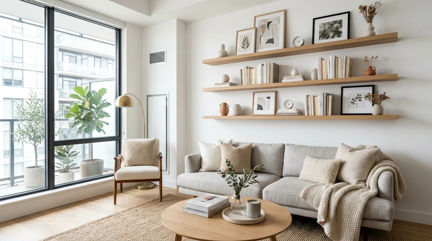 apartment living room inspiration Floating Shelves
