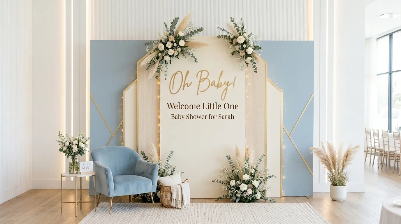 baby boy baby shower theme Statement Backdrop
