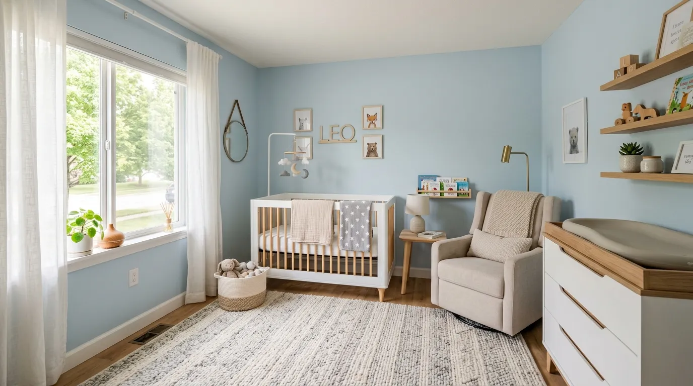 baby boy nursery decor ideas Soft Blue Palette