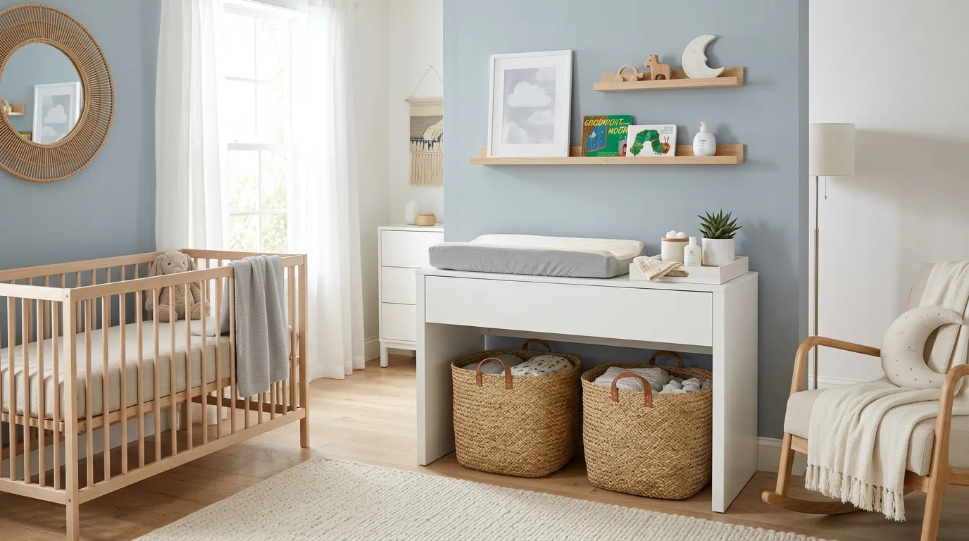 baby boy nursery decor ideas Woven Storage Baskets