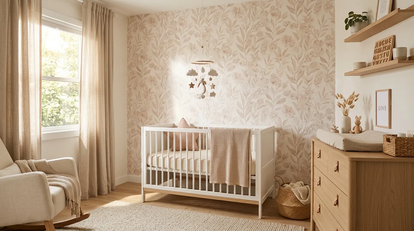 baby girl nursery decor ideas Floral Accent Wall