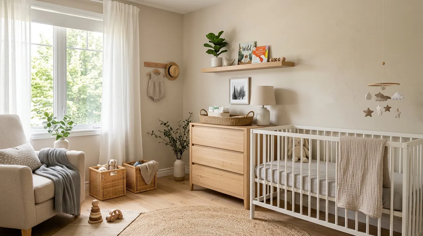 baby girl nursery decor ideas Natural Wood Details