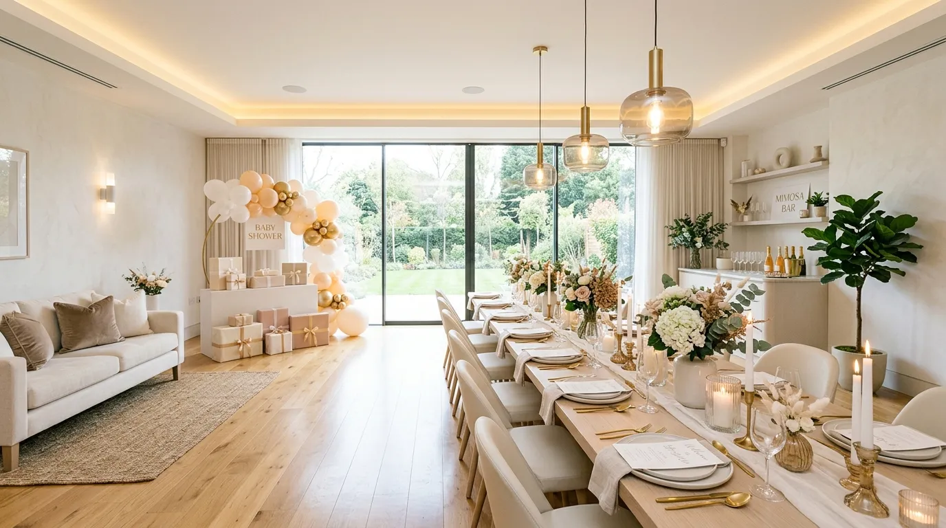 baby shower themes Dreamy Lighting Layers