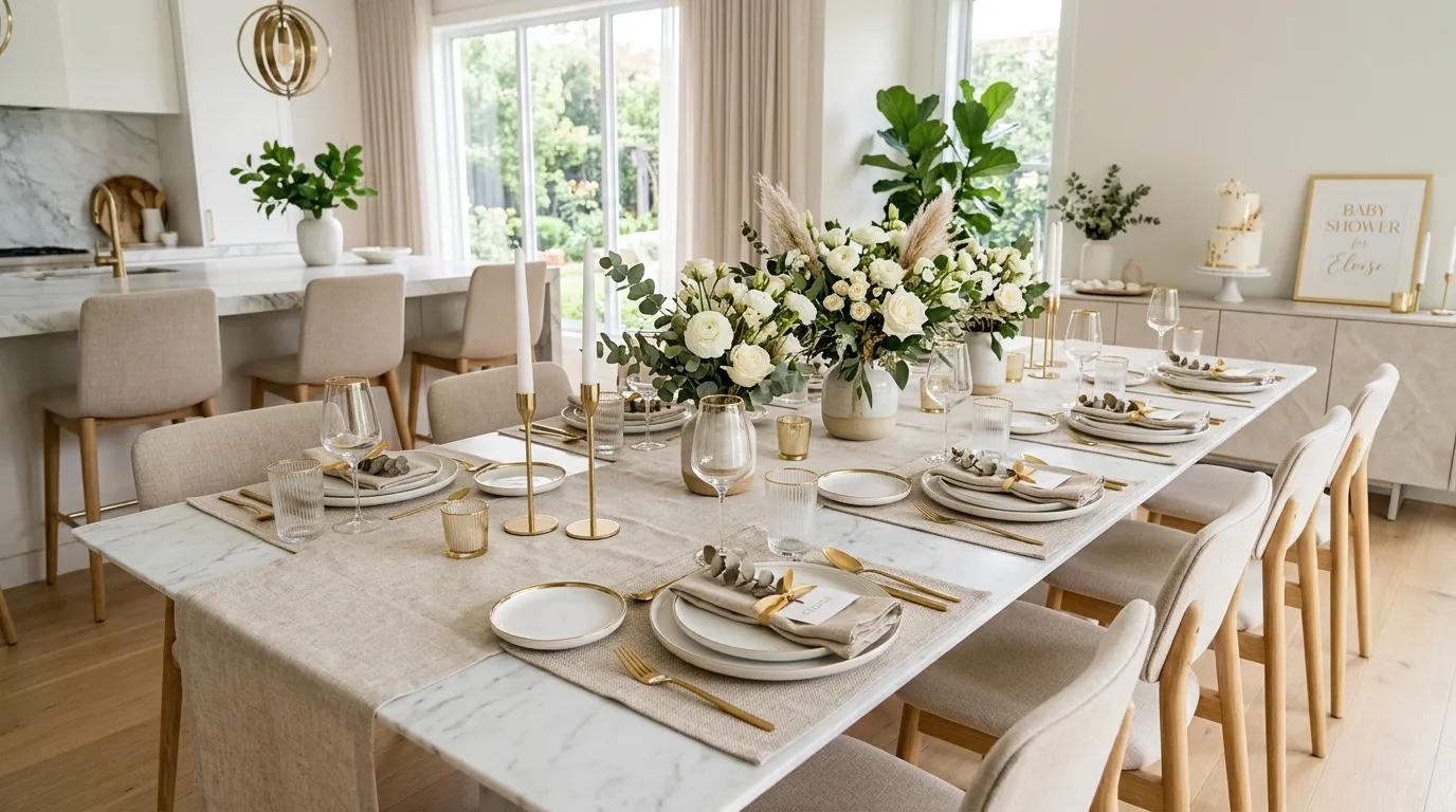 baby shower themes Elegant Table Setting