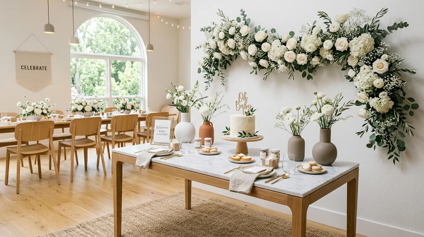 baby shower themes Modern Floral Accents