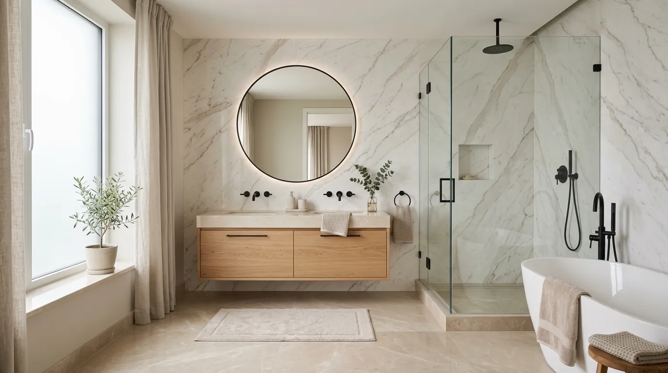 bathroom decor apartment Marble Accents