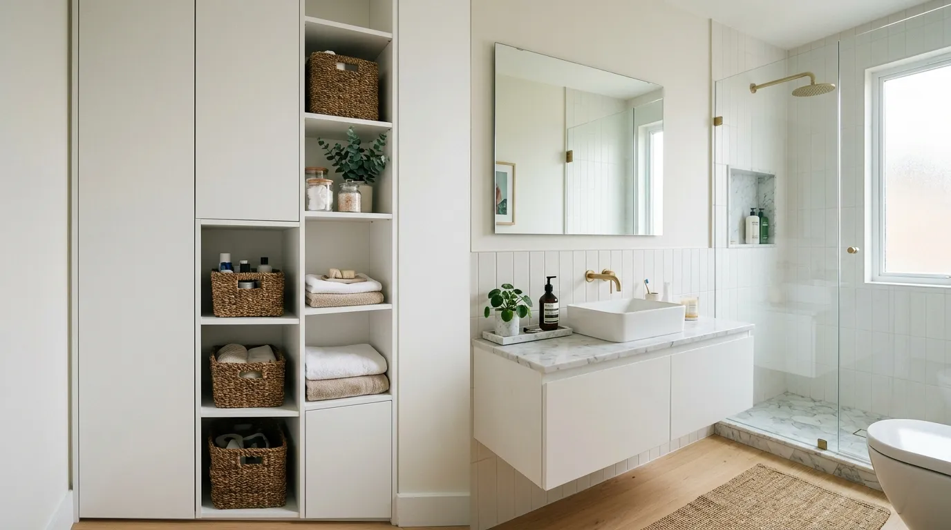 bathroom decor apartment Vertical Storage