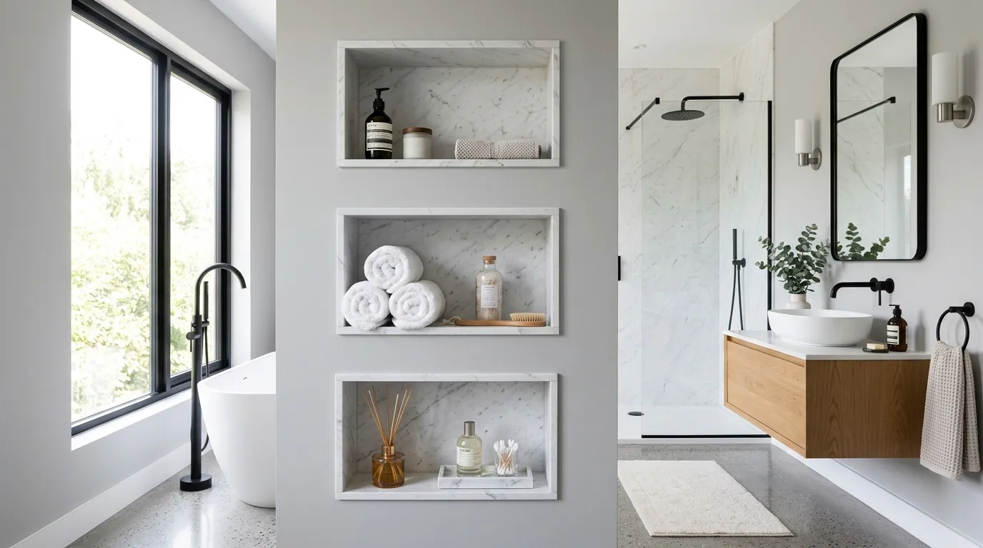 bathroom storage ideas for small spaces Built-In Niches
