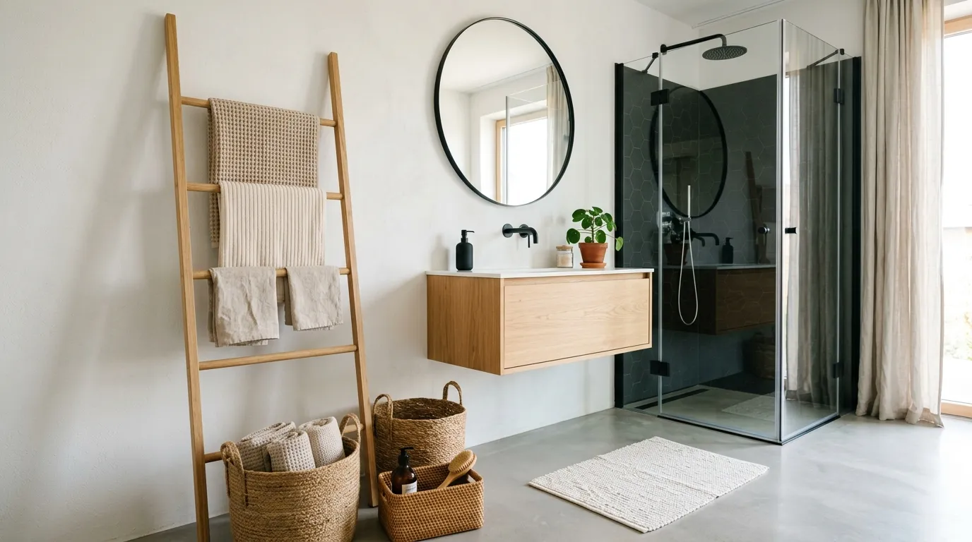 bathroom storage ideas for small spaces Ladder Towel Rack